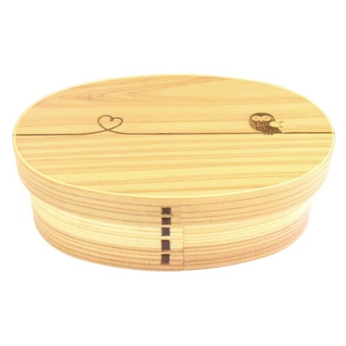 弁当箱 曲げわっぱ 400ml 1段 フクロウ