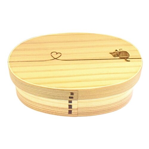お弁当箱 曲げわっぱ 600ml ネコ