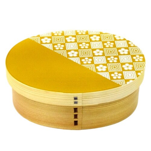 弁当箱 曲げわっぱ 600ml 1段 ウレタン 黄