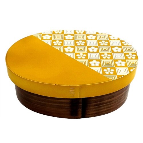 弁当箱 曲げわっぱ 600ml 1段 漆 黄