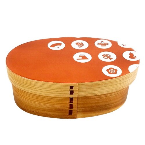 弁当箱 曲げわっぱ 400ml 1段 ウレタン 赤