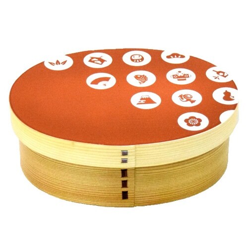 お弁当箱 曲げわっぱ 600ml 1段 赤