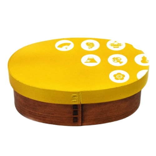 お弁当箱 曲げわっぱ 400ml 1段 漆 黄