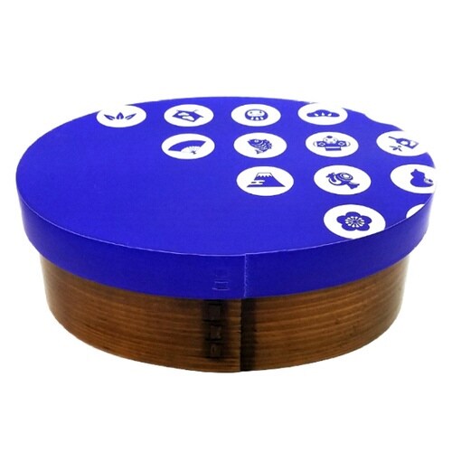 弁当箱 曲げわっぱ 600ml 1段 漆 紺青