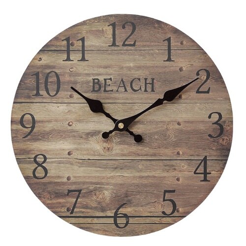 置き時計 ビーチ ブラウン アナログ 時計