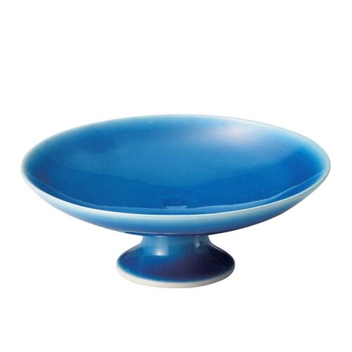 プレート 14cm 高台 隠れ窯 映 食器 ブルー