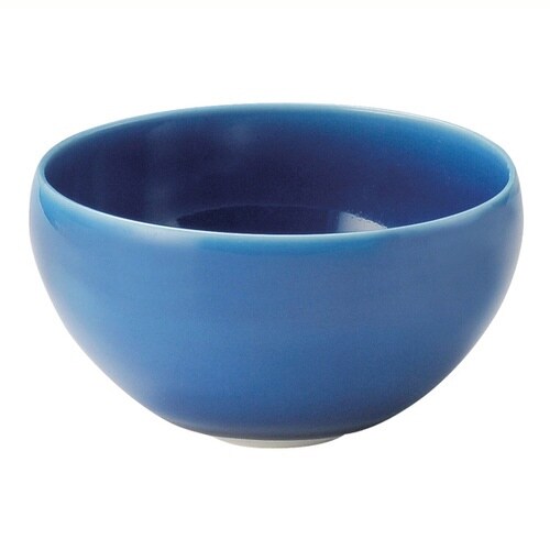 ボウル 13cm 隠れ窯 映 ラウンド 皿 ブルー
