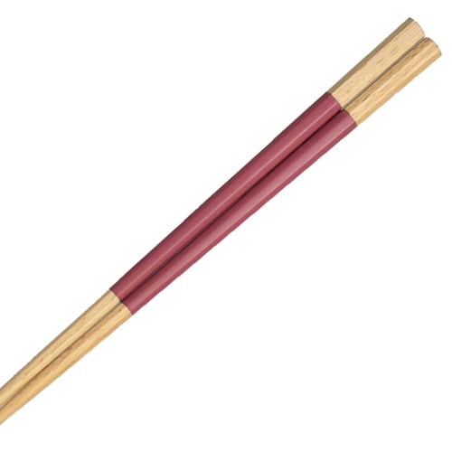箸 23cm やさしい彩り 八角箸 天然木 あかね