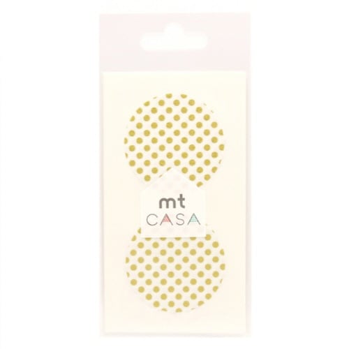 マスキングテープ 丸 10枚入 ドット ゴールド