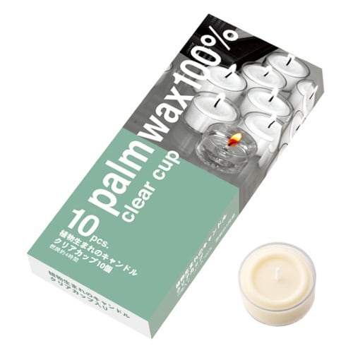 キャンドル 10個入 植物由来 クリアカップ