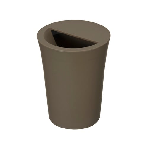 ゴミ箱 1.8L 丸型 ふた付き ブラウン