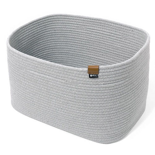 収納 バスケット スクエアボックス ライトグレー