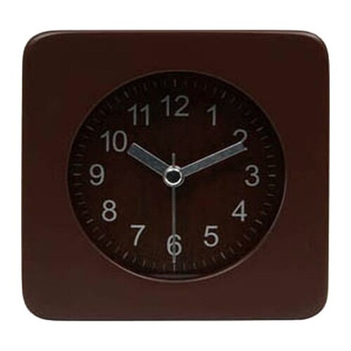 置き時計 ウッド スクエア 目覚まし時計 ブラウン