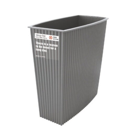 ゴミ箱 6L フタなし ウェイビー グレー