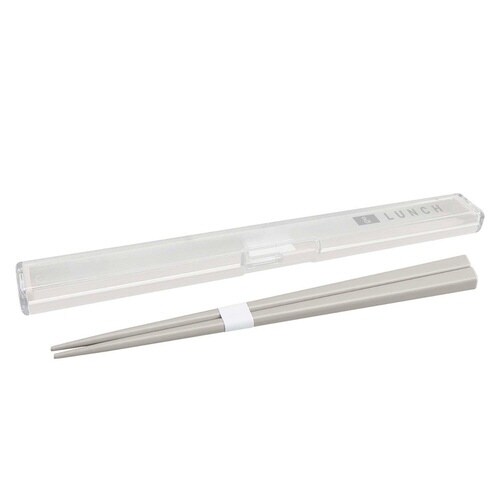 箸箱セット スリム 箸 18cm 抗菌 ホワイト