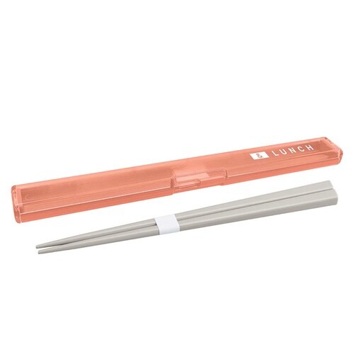 箸箱セット スリム 箸 18cm 抗菌 オレンジ