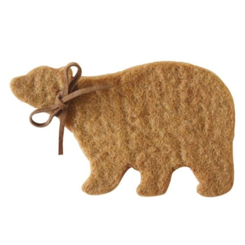 コースター 15cm シルエットベアー ブラウン