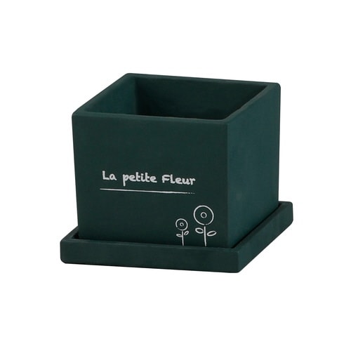 プランター プチフルール スクエアポット グリーン