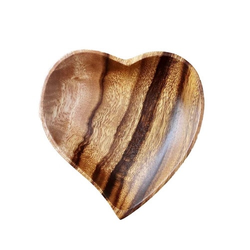プレート 15cm ハート アカシア製 食洗機対応