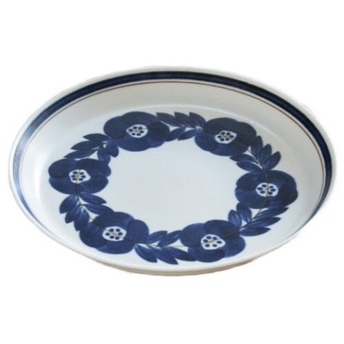 プレート 20cm ブロッサム 磁器 ネイビー