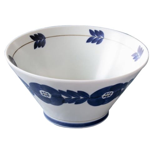 ボウル 18.5cm ブロッサム 磁器 ネイビー