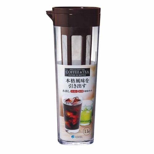 ピッチャー 1.1L 茶こし付き ブラウン