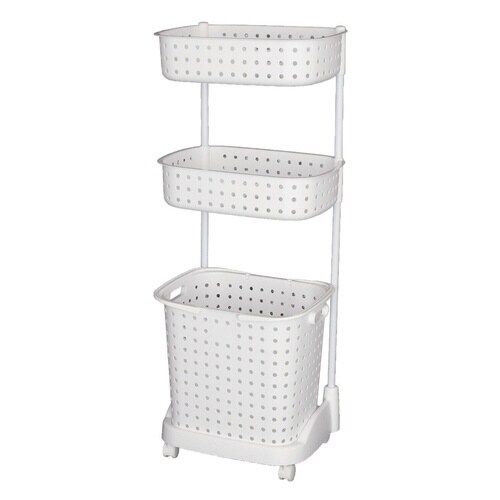 ランドリーバスケット レクエア 3段 ホワイト