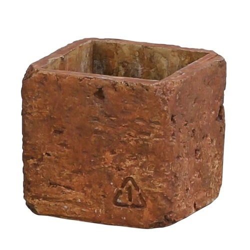 プランター ブリック スクエアポット L ブラウン