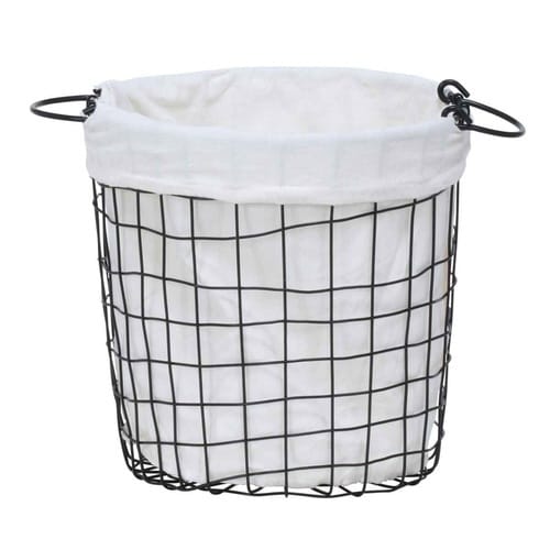ランドリーバスケット ラウンド S ブラック