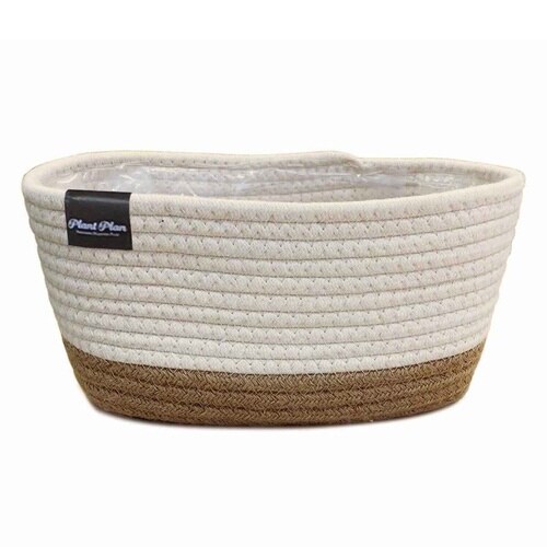 プランターカバー スクエア ロープ アイボリー