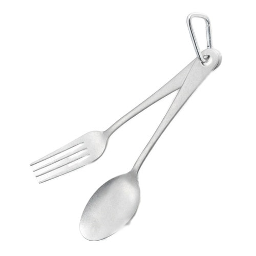 キャンプスプーン&フォーク カラビナ付