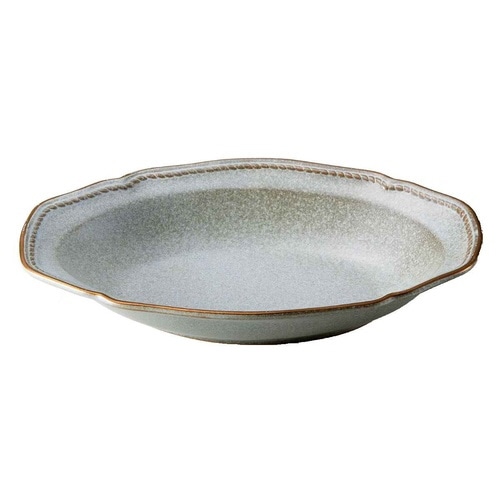 ボウル 24.5cm オーバルボウル グレー