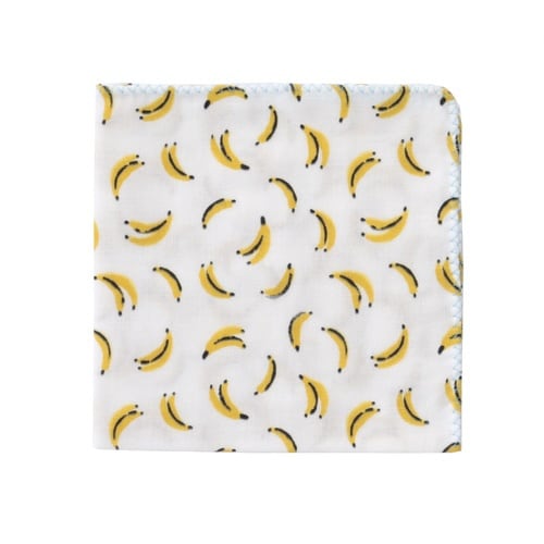 ハンカチ 33x33cm フルーツ ガーゼ バナナ