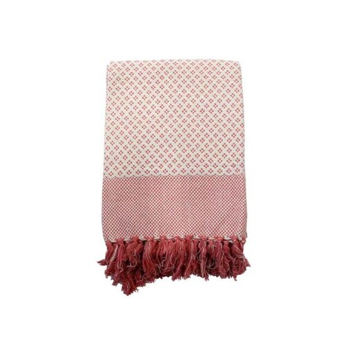 マルチカバー コットンスロー フラワー ピンク