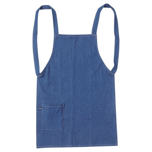 エプロン 綿100% デニムブルー
