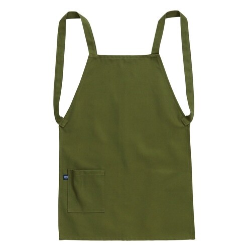 エプロン 綿100% 無地カーキ