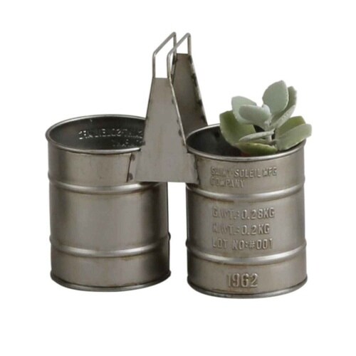 プランター バリル ツインポット メタル