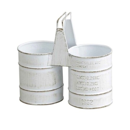 プランター バリル ツインポット ホワイト