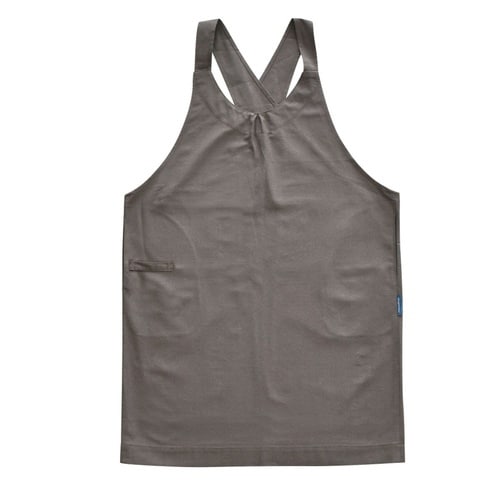 エプロン 綿麻 バッククロスエプロン ブラウン