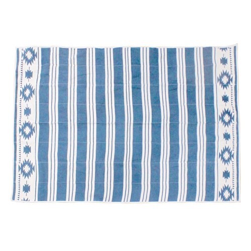 ピクニックシート ボーダー ブルー