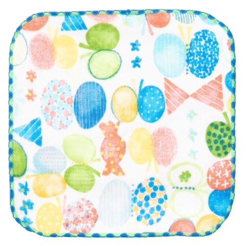 ミニタオル ガーゼミニハンカチ ブルー