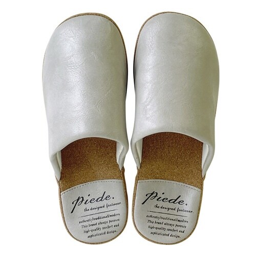 スリッパ Piede PU ライトグレー(M)
