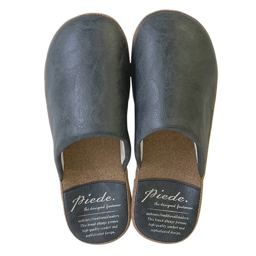 スリッパ Piede PU ブラック(M)
