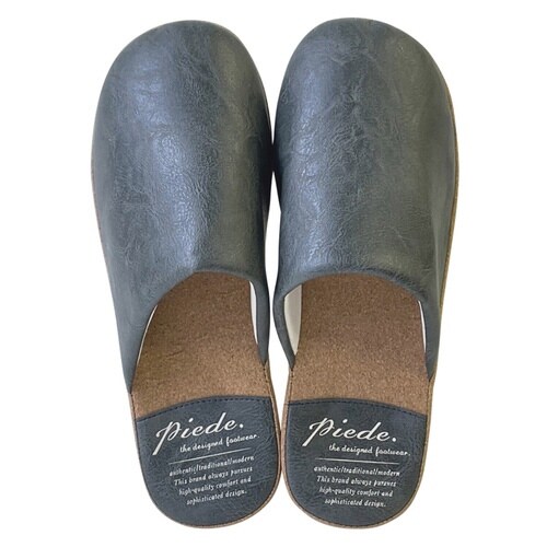 スリッパ Piede PU ブラック(L)