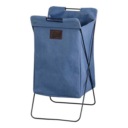 ランドリーバスケット 折りたたみ ブルー