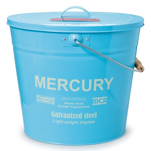 バケツ オーバル ふた付き 15L ブルー