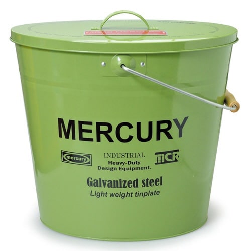 バケツ オーバル ふた付き 15L カーキ