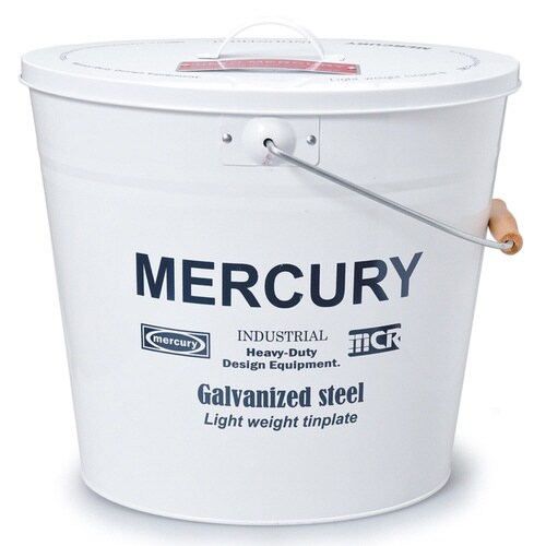 バケツ オーバル ふた付き 15L ホワイト