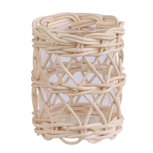 花瓶 ラタンガラスベース Sサイズ ホワイト