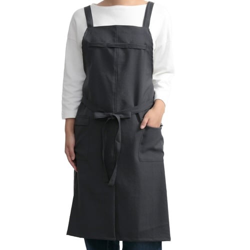 エプロン 静電気防止ラップエプロン チャコール